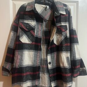 Plaid Button-Up Jacket